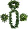 4 in 1 Green Hawaiian Party Garland Artificial Leaves Headband Lifelike Leaves Necklace Loop Bracelet